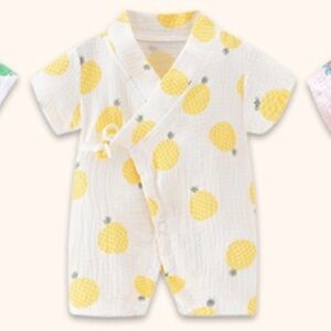 Pineapple Kimono Style Baby Infant Newborn Muslin Romper (3-9 months)